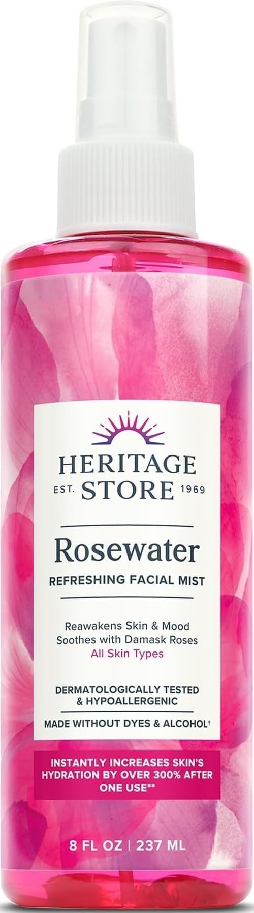 Heritage Store Rosewater Facial Mist — Hydrating facial mist, a cheaper alternative to MAC Fix+ Rose (Prep & Prime)
