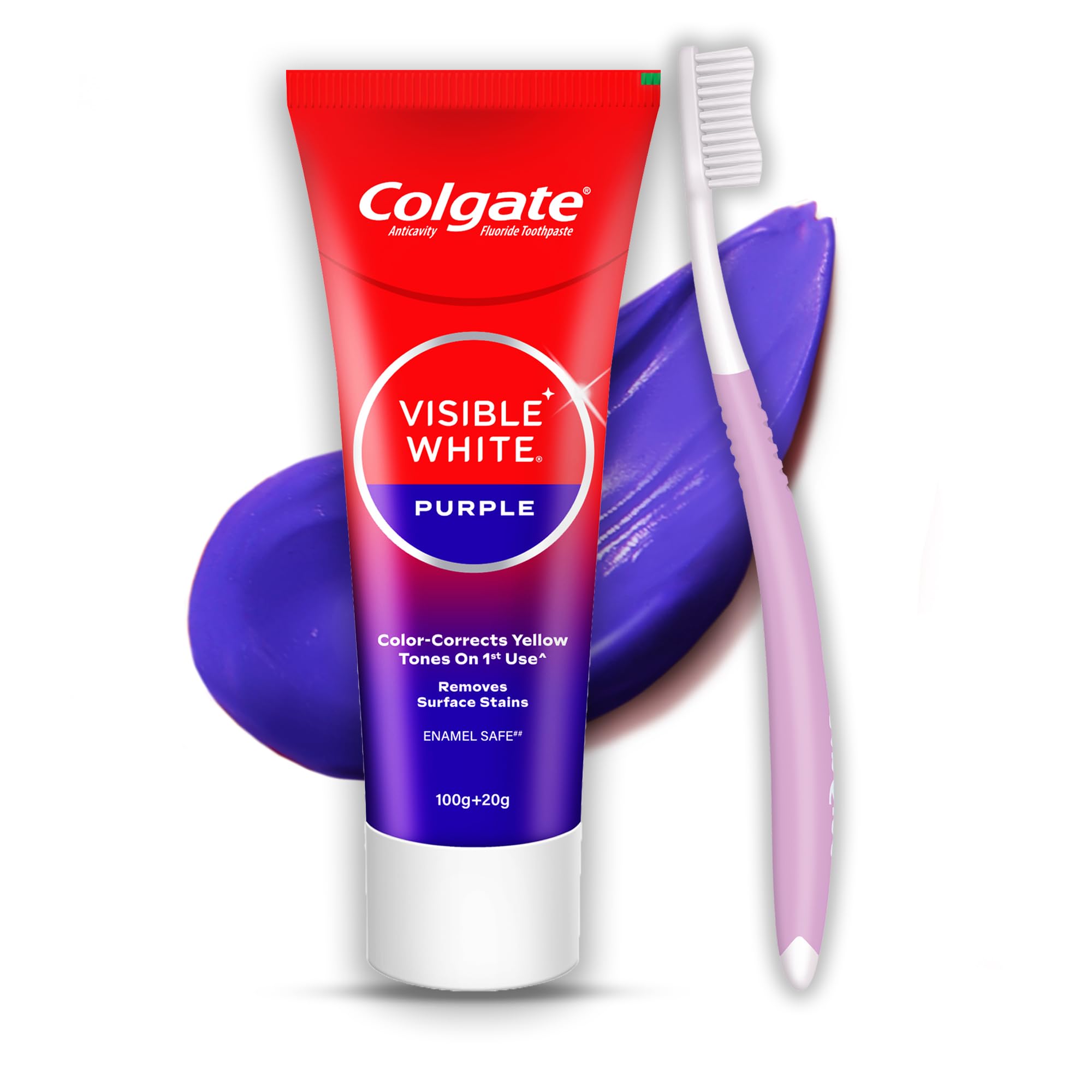 Colgate Optic White Purple Toothpaste — Color-correcting whitening toothpaste, a cheaper alternative to HiSmile purple…
